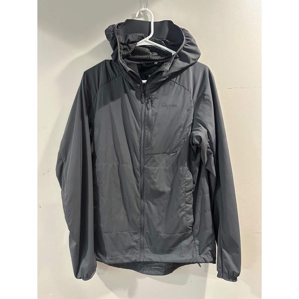 Rapha Trail Insulated Jacket Mens Small Grey Mountain Bike MTB Hooded Coat